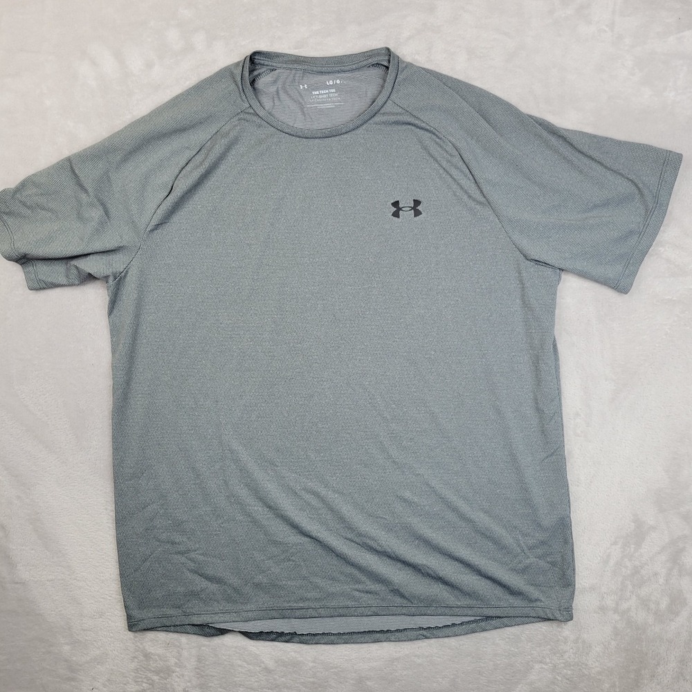 Under Armour Shirt Mens Large Gray Tech Tee Athletic Performance Lightweight Gym